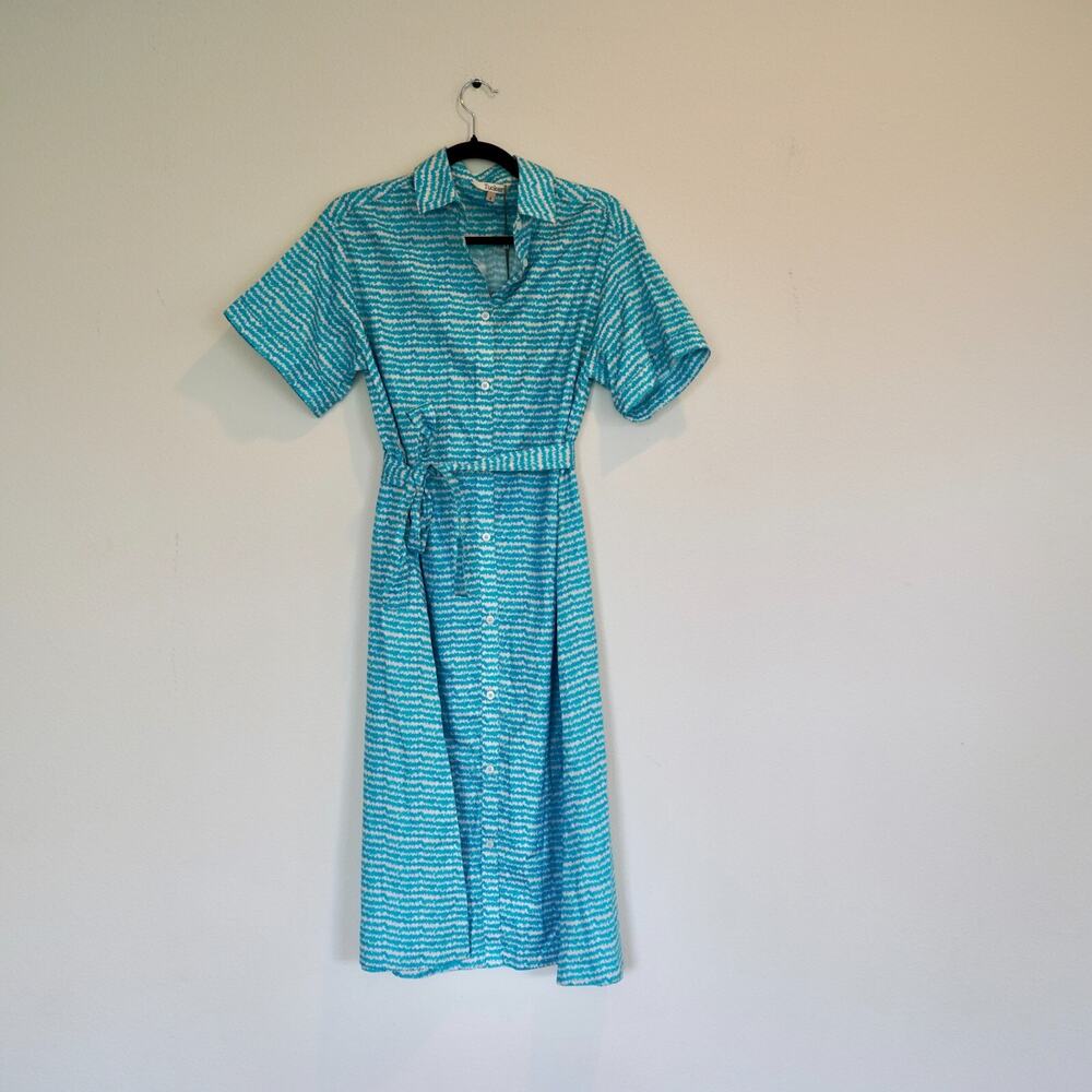 NWT Tucker NYC Sarah Shirt Midi Dress in Turquoise‎ Blue Size Small